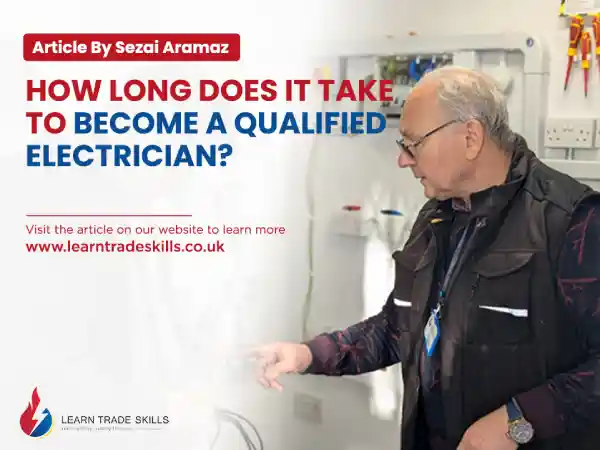 banner of the article, where Sezai Aramaz training a student to become an electrician